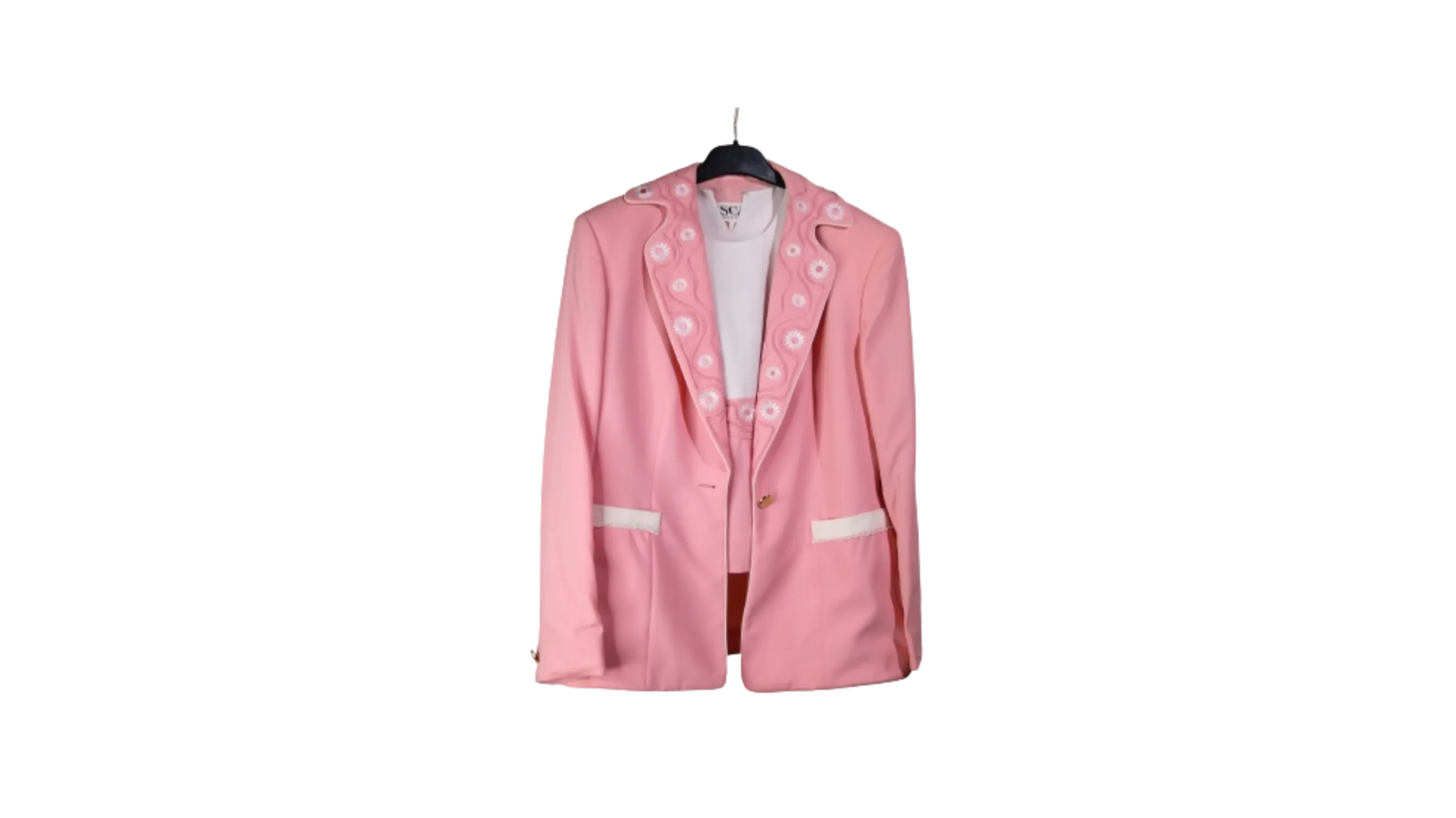 gsgw4ygs0 Escada Women Pink Wool Blazer / 1980's - Image 1