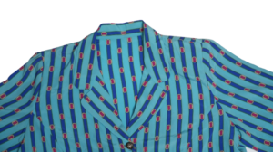 Blue & Turquoise Striped Casual Button Down Shirt - Image 2