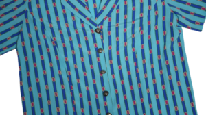 Blue & Turquoise Striped Casual Button Down Shirt - Image 3