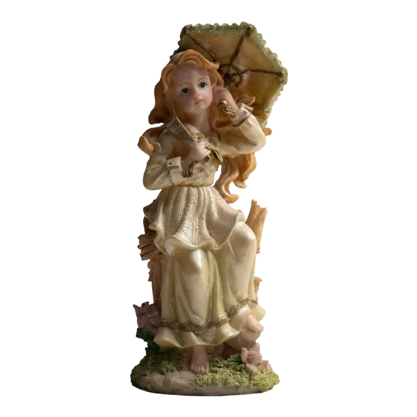 Enchanting Umbrella Maiden Porcelain Figurine