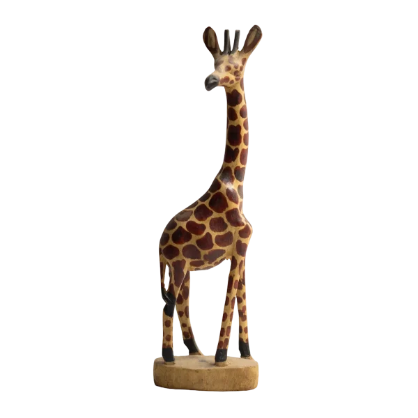 1970's Giraffe Carved Wooden Figure