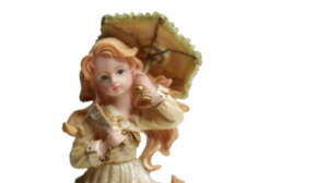 Enchanting Umbrella Maiden Porcelain Figurine - Image 2