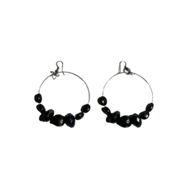 Black Hoop Earrings