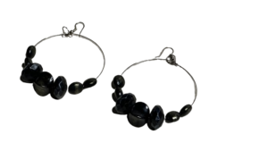 Black Hoop Earrings - Image 2