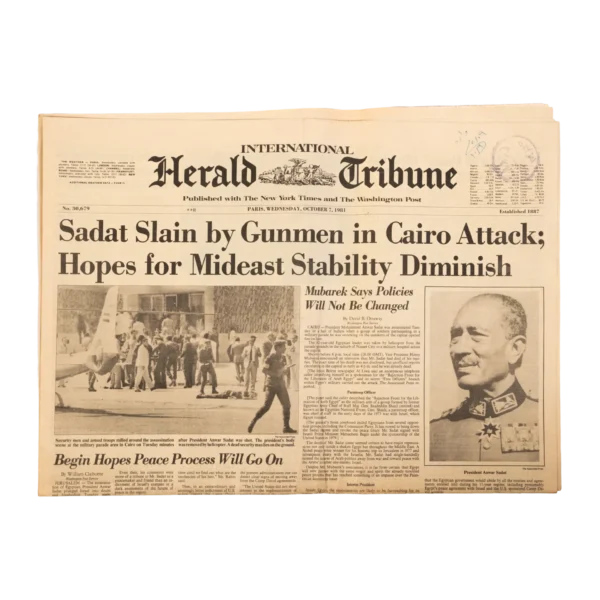 Sadat Assassination Newspaper 1981