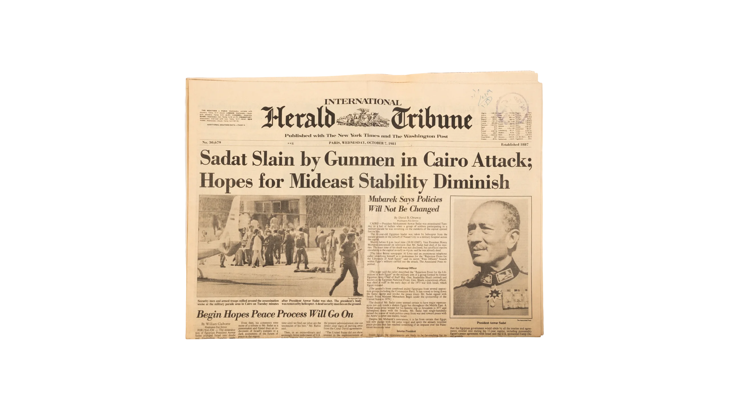 DSC01799-94 Sadat Assassination Newspaper 1981 - Image 1