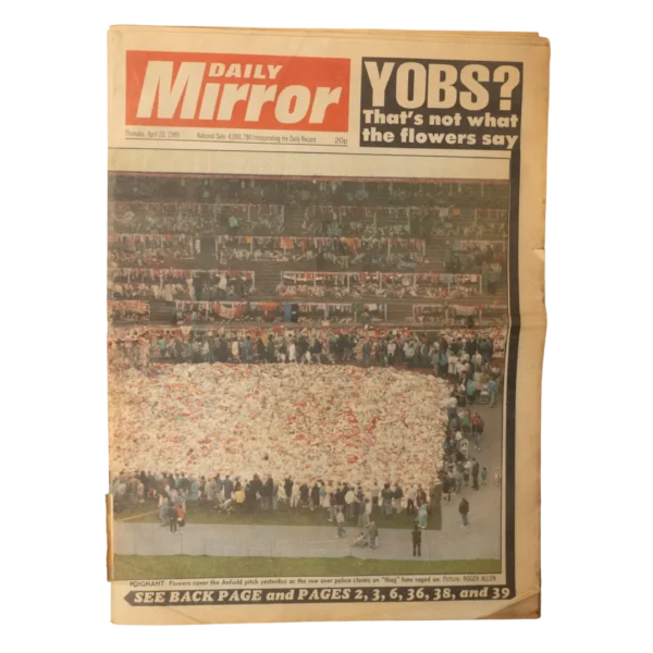 Hillsborough Disaster Daily Mirror Newspaper 1989