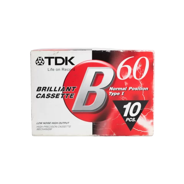 Ten TDK B 60 Blank Audio Cassette Tapes