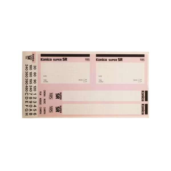 Konica VHS Labels