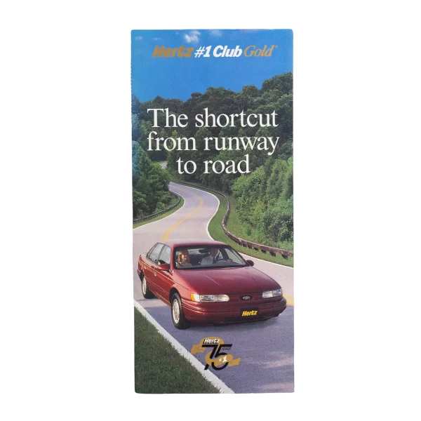 Hertz #1 Club Gold Advertising Brochure – “The Shortcut from Runway to Road” Travel Promo