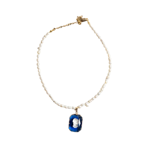 Queen Blue Asfour Crystal Necklace