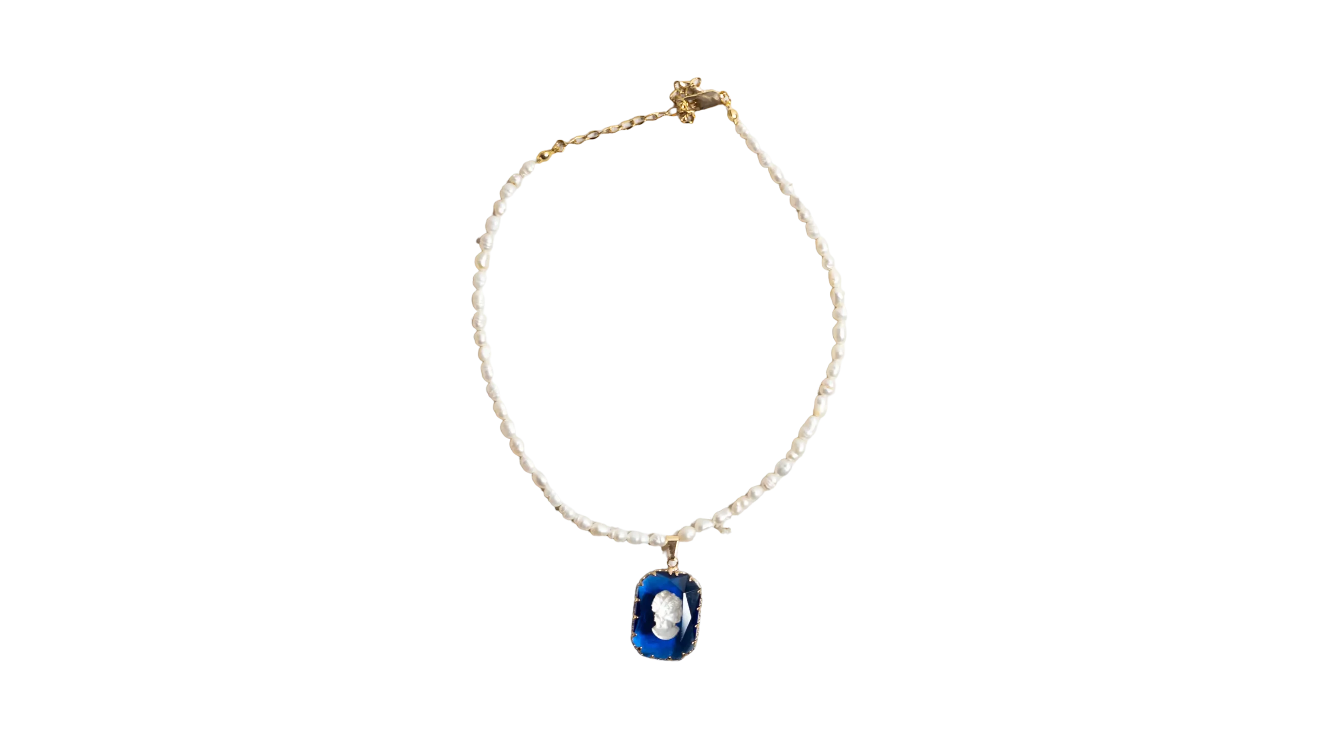DSC01755 Queen Blue Asfour Crystal Necklace - Image 1