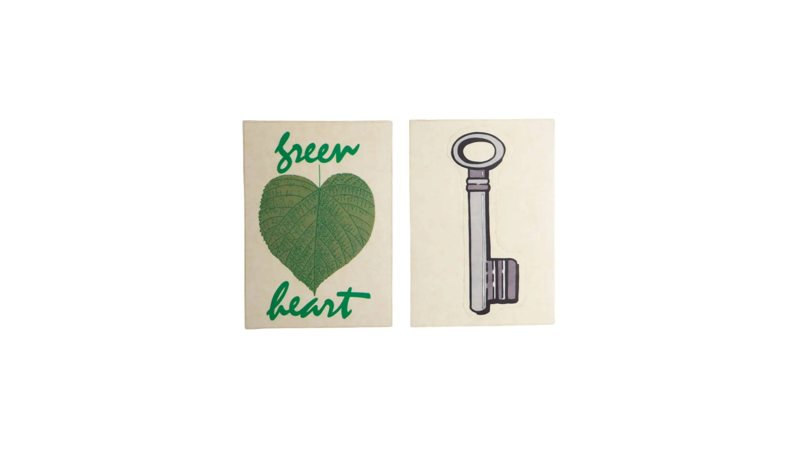 DSC07789 Green Heart / Key Panini Sticker - Image 1