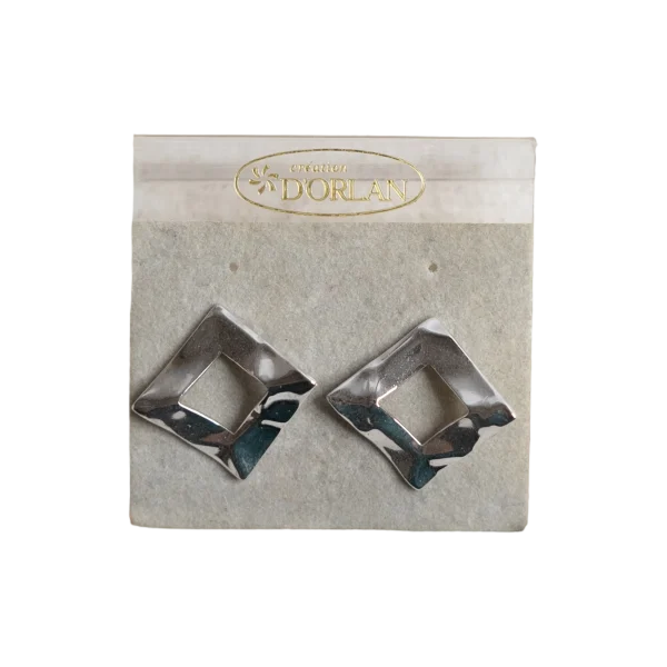 D’Orlan Diamond Shape Clip-On Earrings