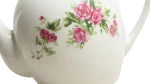 Pink Moss Rose Teapot Floral Design with Gold Trim - White Porcelain Teapot - Image 3