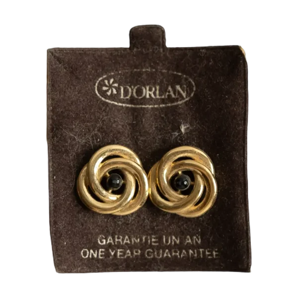 D'Orlan Gold Tone Knot Earrings