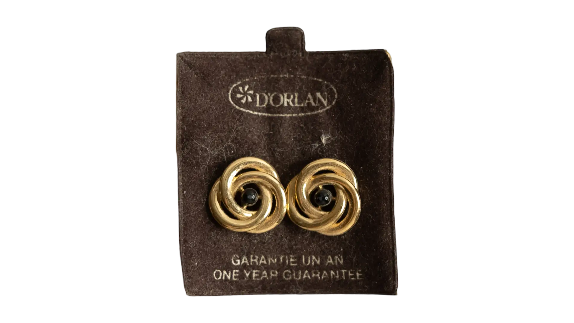 DSC02515 D'Orlan Gold Tone Knot Earrings - Image 1